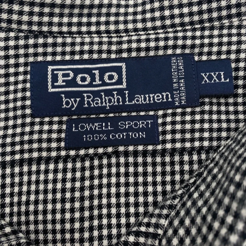 Polo Ralph Lauren Lowell Sport Button Down Shirt XXL Black Gingham Cotton Men